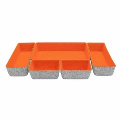 Korb-Set Confortime 5 Stücke Filz 27,5 x 20 x 5,3 cm (5 Stücke) (6 Stück)