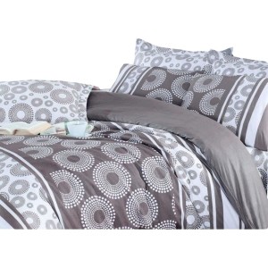 Parure de couette Marron Lit king size 3 Pièces