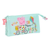 Trousse Fourre-Tout Triple Peppa Pig Cosy corner Bleu clair (22 x 12 x 3 cm)