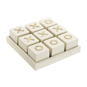 Tic Tac Toe DKD Home Decor Golden Elfenbein (21 x 21 x 6 cm)