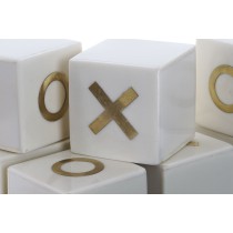 Tic Tac Toe DKD Home Decor Golden Elfenbein (21 x 21 x 6 cm)