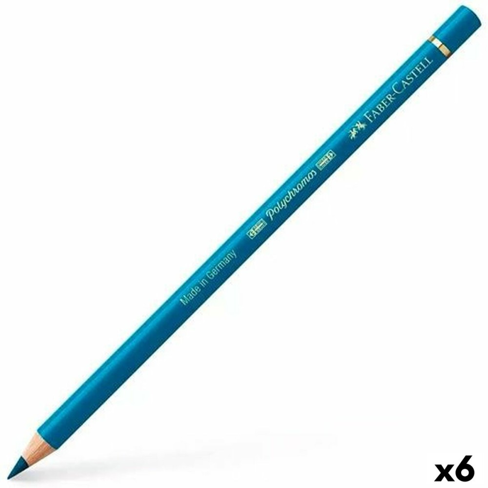 Colouring pencils Faber-Castell Polychromos Turquoise Cobalt blue 6 Pieces