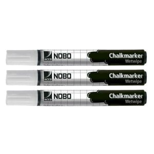 Liquid chalk marker Nobo White (3 Pieces)