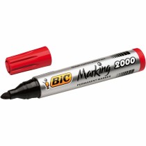 Marqueur permanent Bic Marking 2000 Rouge 12 Pièces