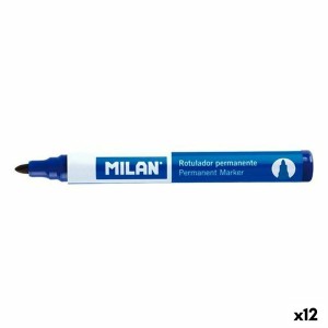 Marqueur permanent Milan Bleu 4 mm (12 Unités)