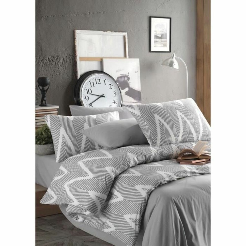 Parure de couette Gris Lit king size 3 Pièces