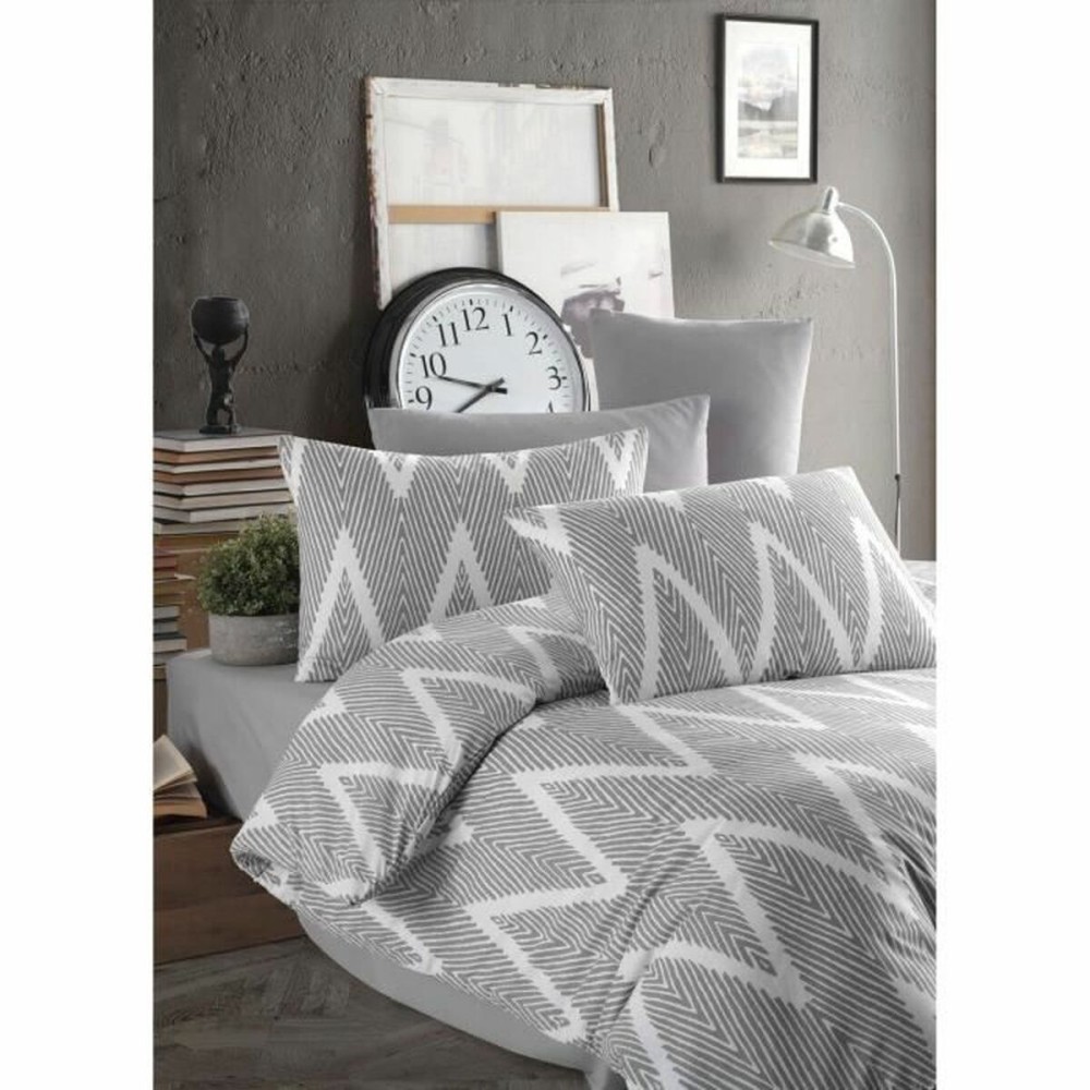 Parure de couette Gris Lit king size 3 Pièces
