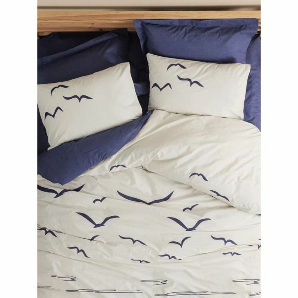 Bettbezug-Set Blau Weiß 220 x 240 cm