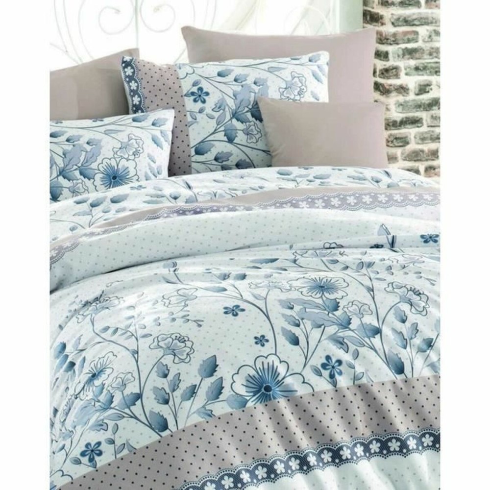 Parure de couette Bleu Lit king size 3 Pièces
