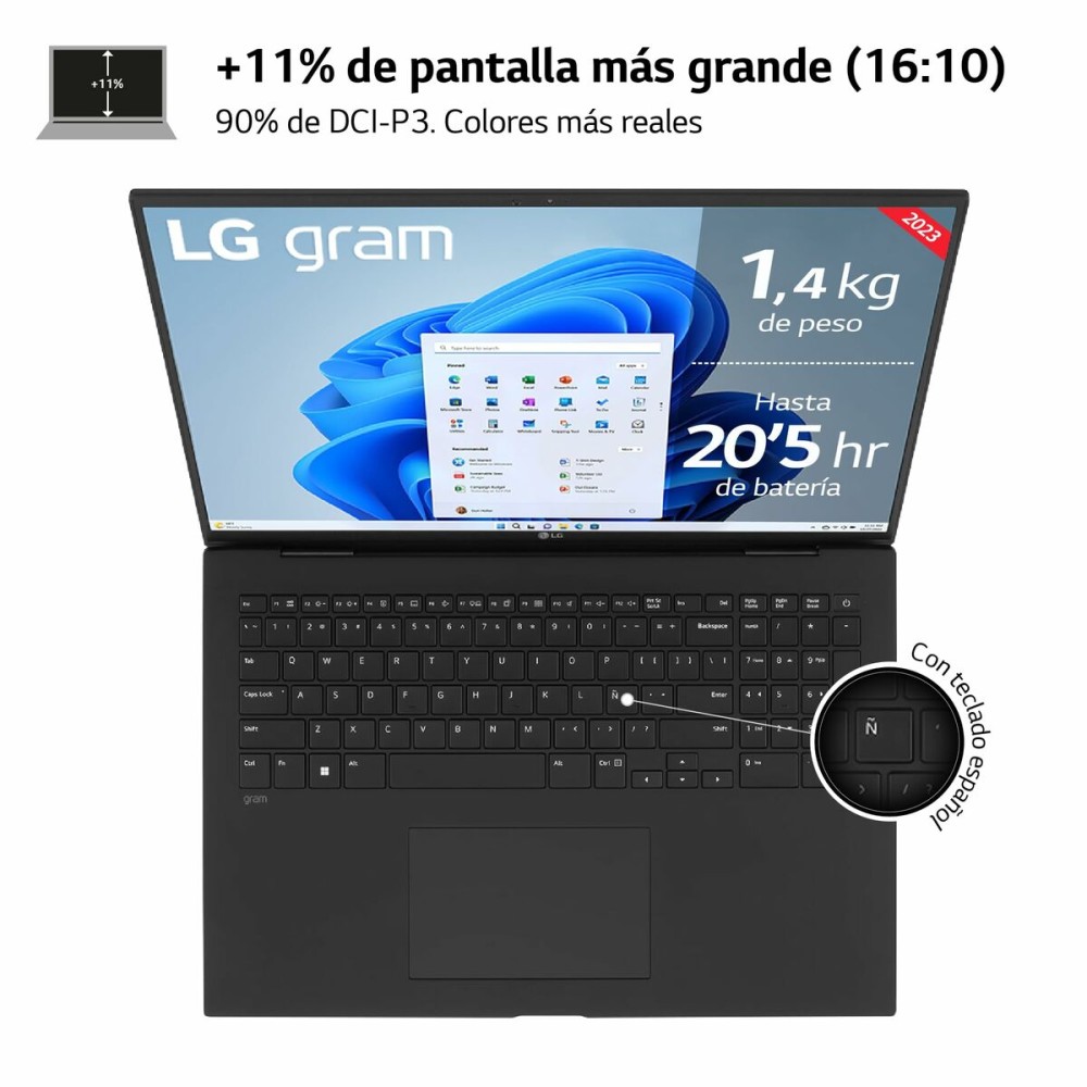 Ordinateur Portable LG 17Z90R-E.AD75B 17" i7-1360P 32 GB RAM 512 GB SSD NVIDIA GeForce RTX 3050 Espagnol Qwerty