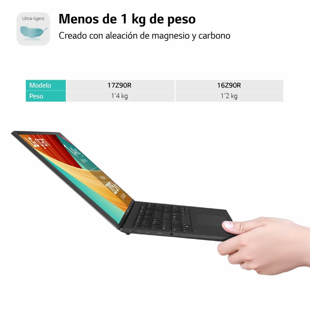 Ordinateur Portable LG 17Z90R-E.AD75B 17" i7-1360P 32 GB RAM 512 GB SSD NVIDIA GeForce RTX 3050 Espagnol Qwerty