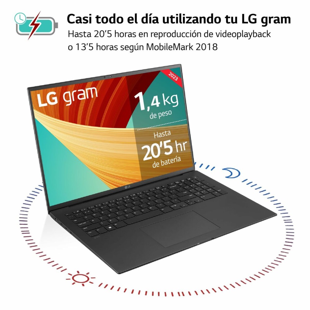 Ordinateur Portable LG 17Z90R-E.AD75B 17" i7-1360P 32 GB RAM 512 GB SSD NVIDIA GeForce RTX 3050 Espagnol Qwerty