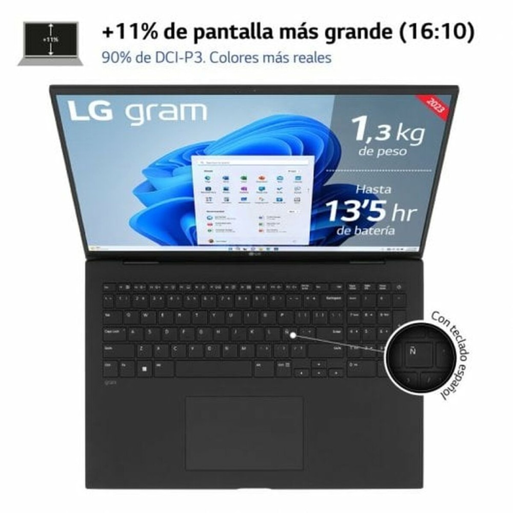 Ordinateur Portable LG 17Z90R-E.AD75B 17" i7-1360P 32 GB RAM 512 GB SSD NVIDIA GeForce RTX 3050 Espagnol Qwerty