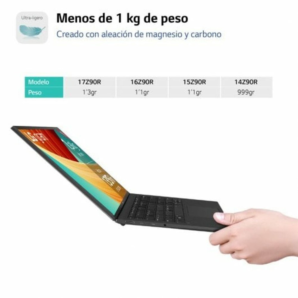 Ordinateur Portable LG 17Z90R-E.AD75B 17" i7-1360P 32 GB RAM 512 GB SSD NVIDIA GeForce RTX 3050 Espagnol Qwerty