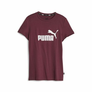 Child's Short Sleeve T-Shirt Puma Ess Logo Maroon