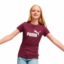 Child's Short Sleeve T-Shirt Puma Ess Logo Maroon