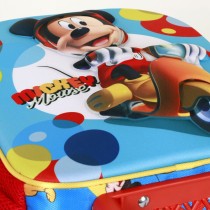 3D School Bag with Wheels Mickey Mouse Scooter Blue Red 26 x 13 x 34 cm