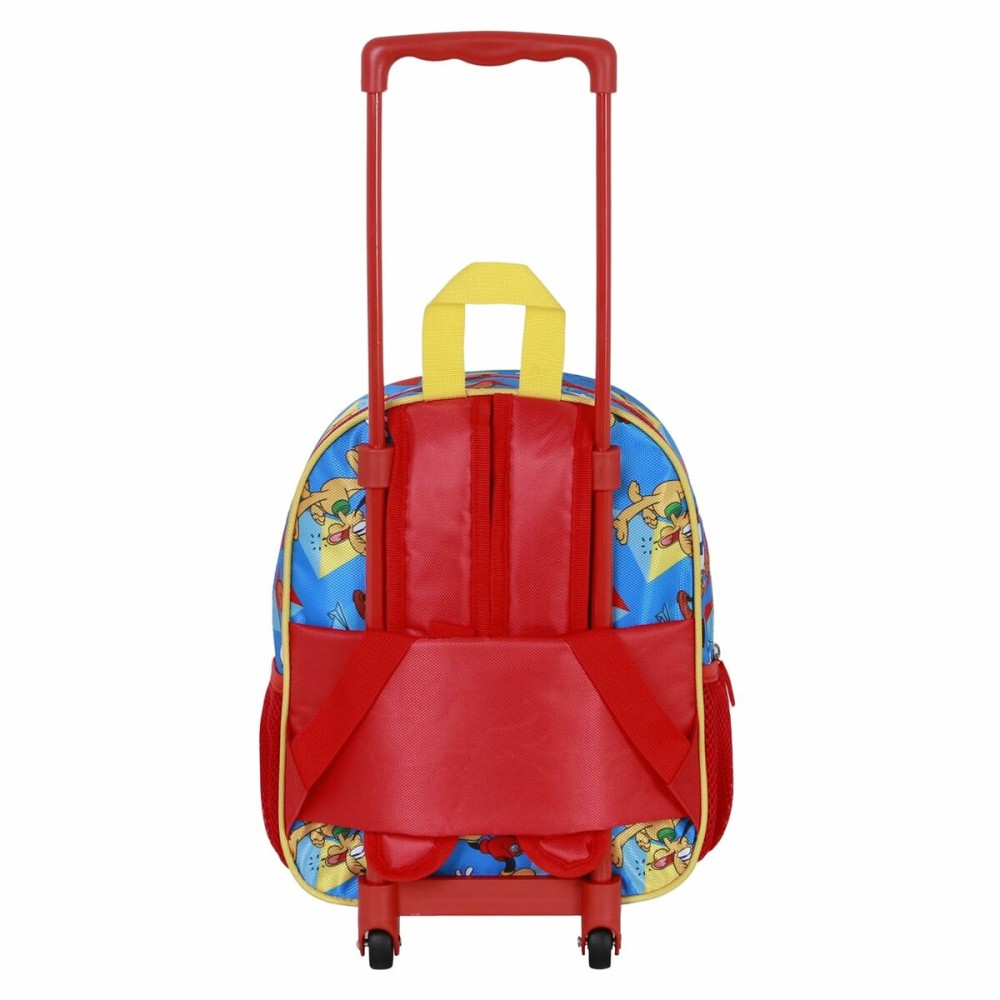 3D School Bag with Wheels Mickey Mouse Scooter Blue Red 26 x 13 x 34 cm