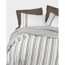 Parure de couette Blanc Marron 220 x 240 cm
