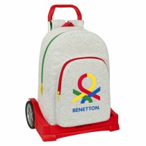 School Rucksack with Wheels Safta Benneton Grey 30 x 14 x 46 cm