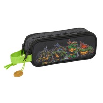 Trousse Fourre-Tout Double Teenage Mutant Ninja Turtles Noir Gris 21 x 8 x 6 cm