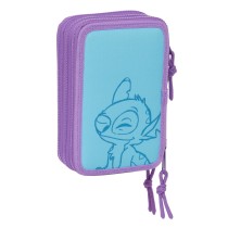 Triple Pencil Case Lilo & Stitch Sweet Blue Lilac 12,5 x 19,5 x 5,5 cm 36 Pieces