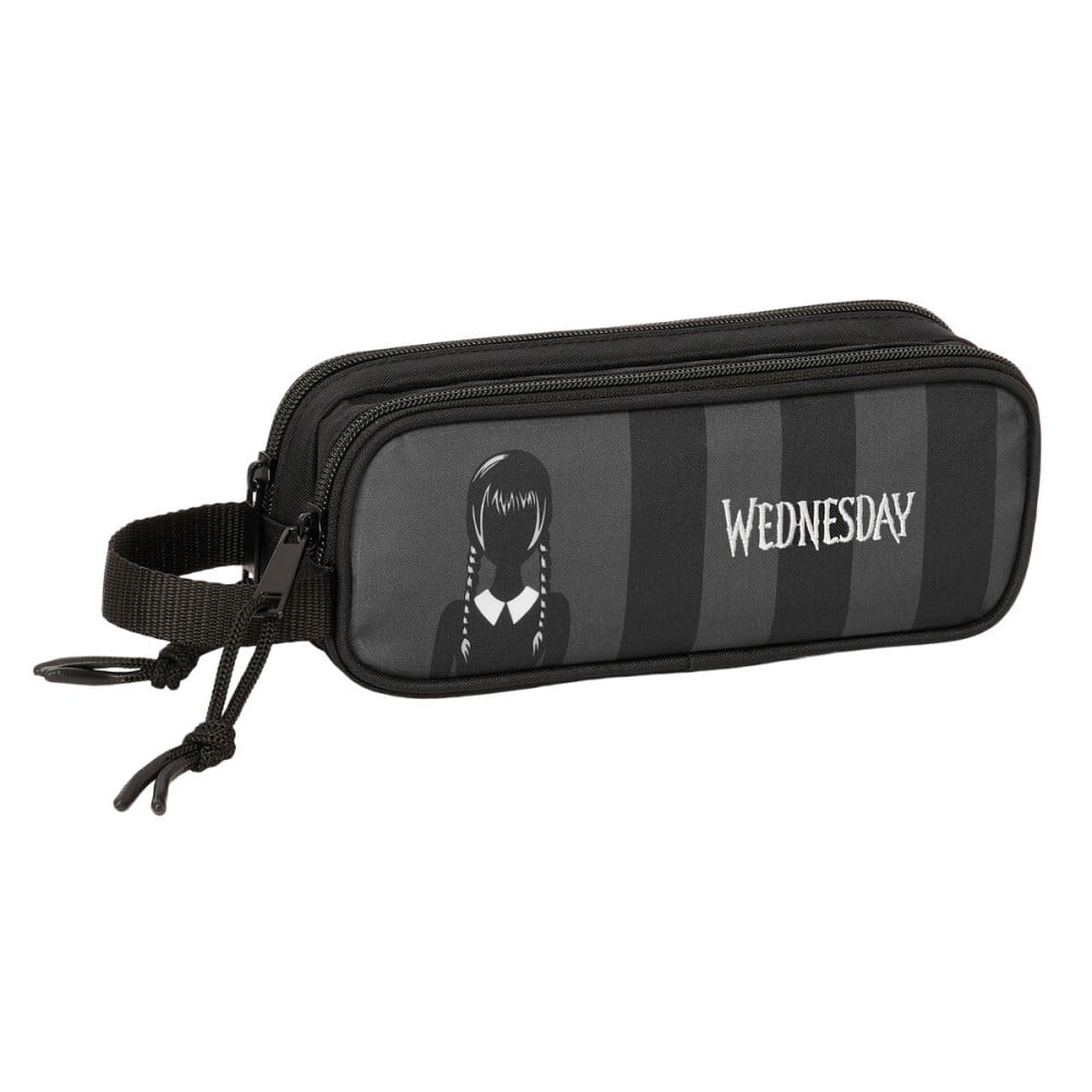 Zweifaches Mehrzweck-Etui Wednesday Schwarz 21 x 8 x 6 cm