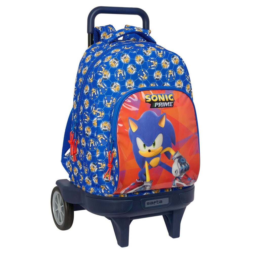 Schulrucksack mit Rädern Sonic Prime Blau 33 x 45 x 22 cm