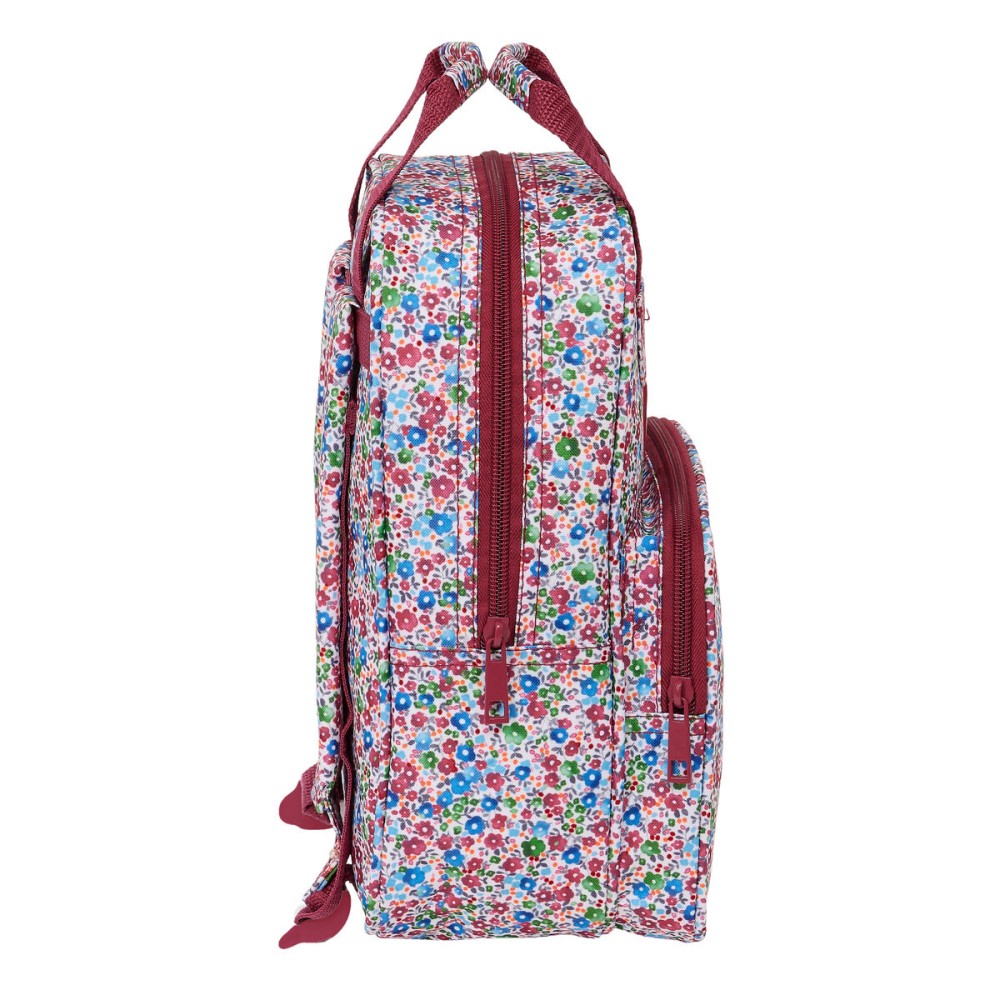 Schulrucksack Nait Nait Flores coimbra burdeos Burgunderrot 20 x 28 x 8 cm