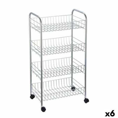 Gemüsewagen Confortime Silberfarben Metall 41 x 26,5 x 76 cm (6 Stück)