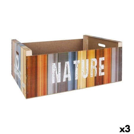 Boîte de rangement Confortime Nature Bois Multicouleur 58 x 39 x 21 cm (3 Unités)