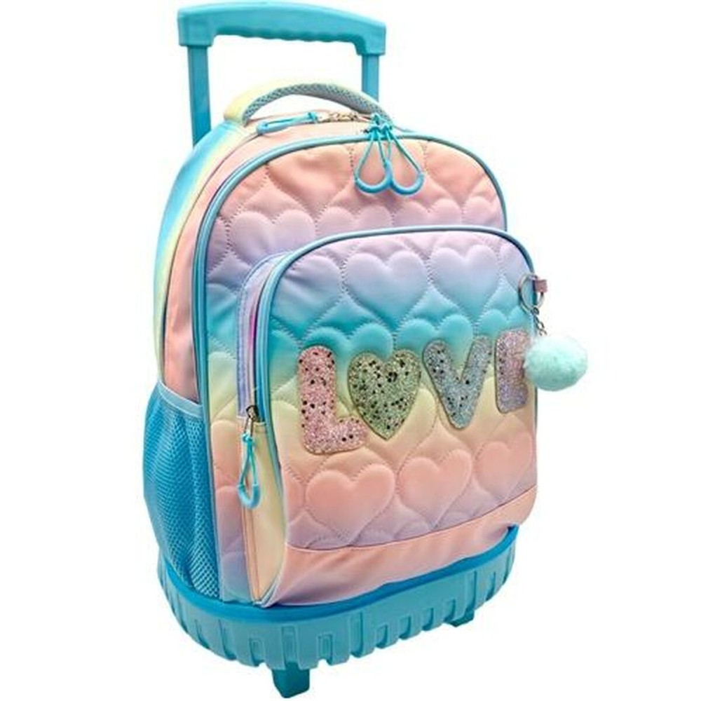 Cartable à roulettes Blin-Blin Love Turquoise 43 x 34 x 24 cm