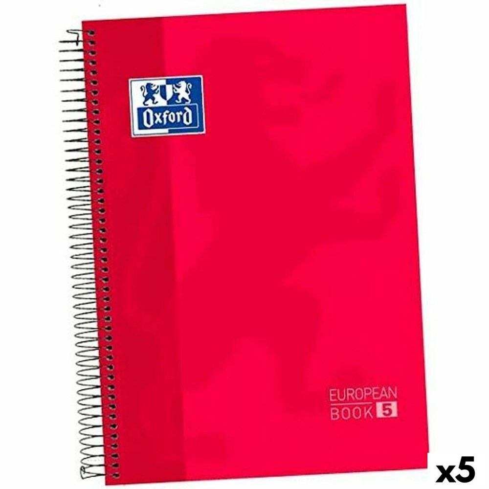 Notebook Oxford Europeanbook 5 Red A4+ 120 Sheets (5 Units)