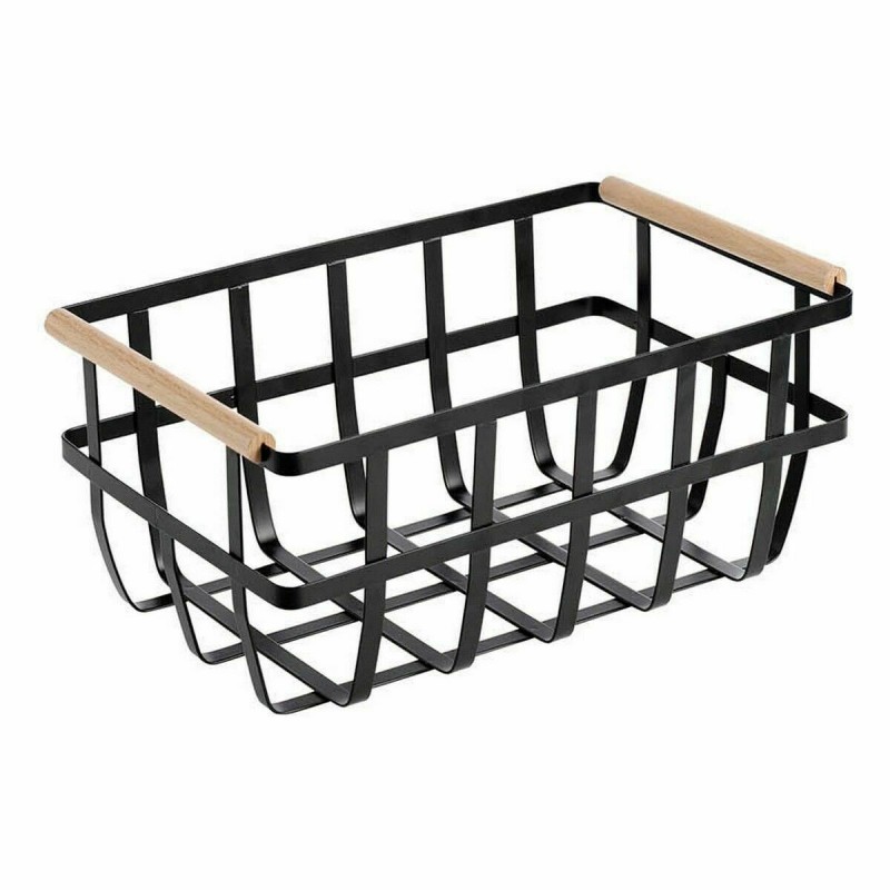 Panier Multi-usages Confortime Noir 36 x 22 x 15,5 cm (6 Unités)