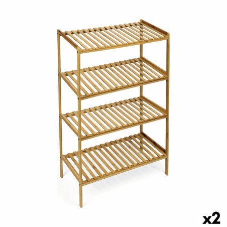 Shelves Confortime Brown 4 Shelves Bamboo 70 x 35 x 100 cm (2 Units)