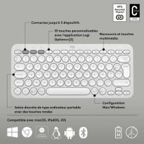 Bluetooth-Tastatur für Tablet Logitech K380 Französisch Weiß AZERTY