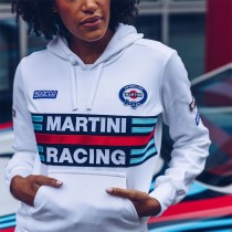 Damen Sweater mit Kapuze Sparco Martini Racing Weiß