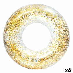 Aufblasbarer Donut-Schwimmhilfe Intex Durchsichtig Glitzernd Ø 119 cm (6 Stück)