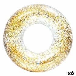 Inflatable Floating Doughnut Intex Transparent Glitter Ø 119 cm (6 Units)