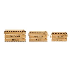 Set of decorative boxes Gift Decor Post Card Brown Wood