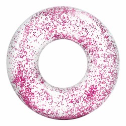 Aufblasbarer Donut-Schwimmhilfe Intex Durchsichtig Glitzernd Ø 119 cm (6 Stück)