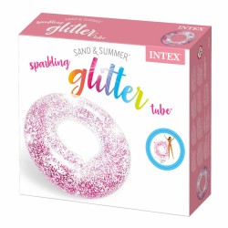 Aufblasbarer Donut-Schwimmhilfe Intex Durchsichtig Glitzernd Ø 119 cm (6 Stück)