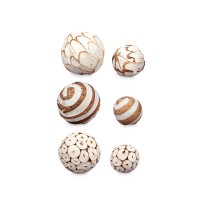 Jeu de boules décoratives Gift Decor Blanc Marron 10 x 20 x 10 cm (12 Unités)