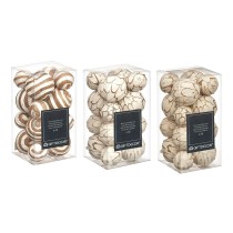 Dekoratives Ballset Gift Decor Weiß Braun 10 x 20 x 10 cm (12 Stück)