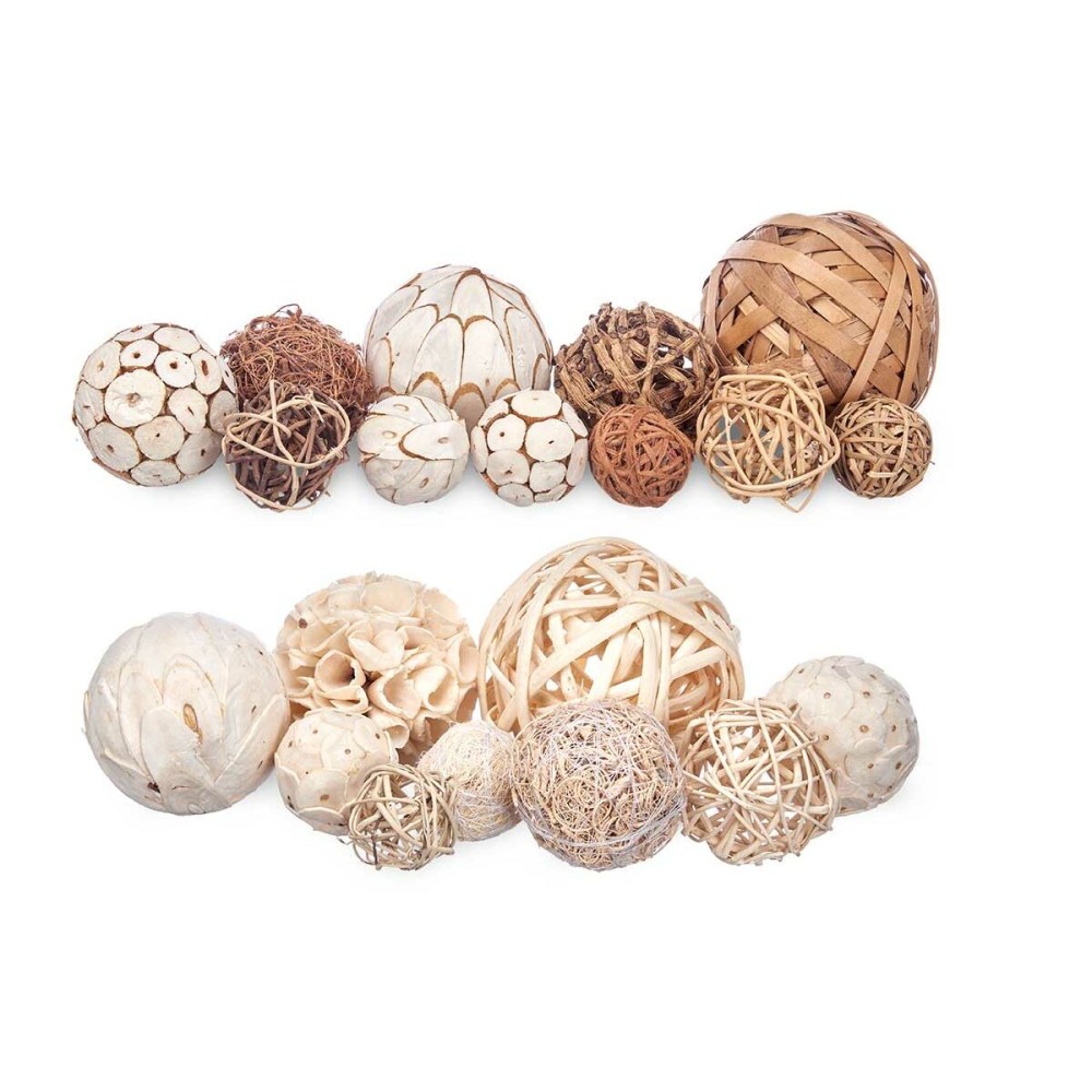 Jeu de boules décoratives Gift Decor Blanc Marron 20 x 30 x 10 cm (12 Unités)