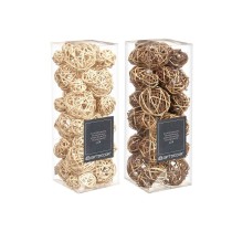 Dekoratives Ballset Gift Decor Weiß Braun 10 x 30 x 10 cm (12 Stück)