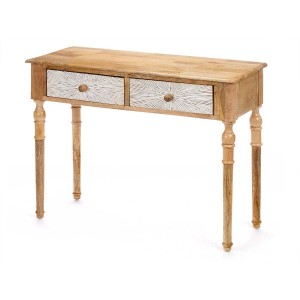Konsolentisch mit 2 Schubladen Gift Decor Weiß Braun 98 x 77 x 42 cm Streifen