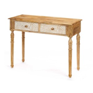 Konsolentisch mit 2 Schubladen Gift Decor Weiß Braun 98 x 77 x 42 cm Wölbung