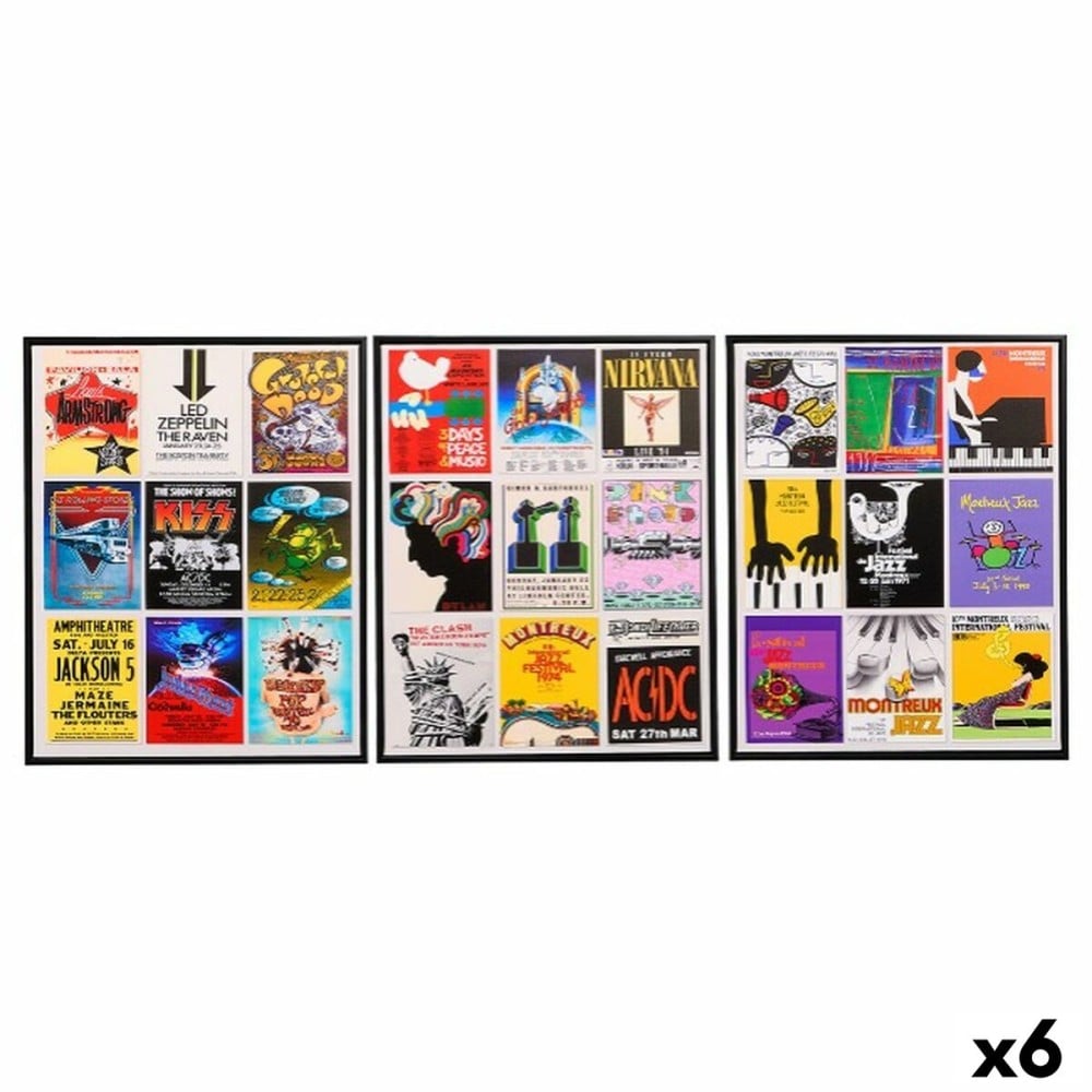 Leinwand Gift Decor Musik 40 x 2 x 50 cm (6 Stück)