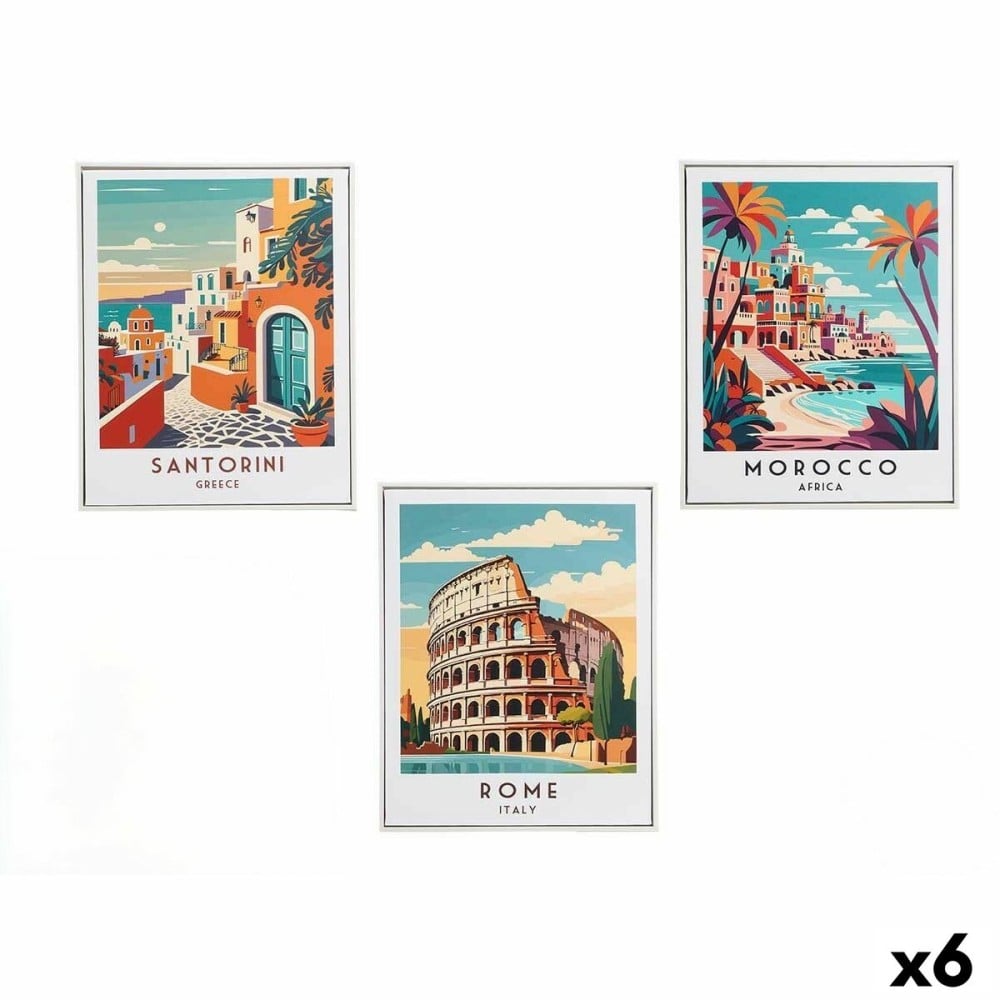 Leinwand Gift Decor Stadt 40 x 3 x 50 cm (6 Stück)